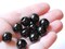 40 12mm Large Hole Black Faux Pearl Beads Round Plastic Pearl Beads